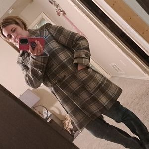 Gap wool blend plaid winter coat sz L